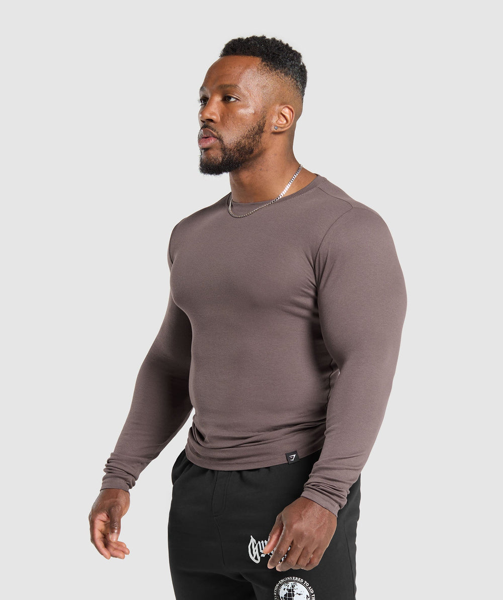 Ribbed Long Sleeve T-Shirt Steel Purple