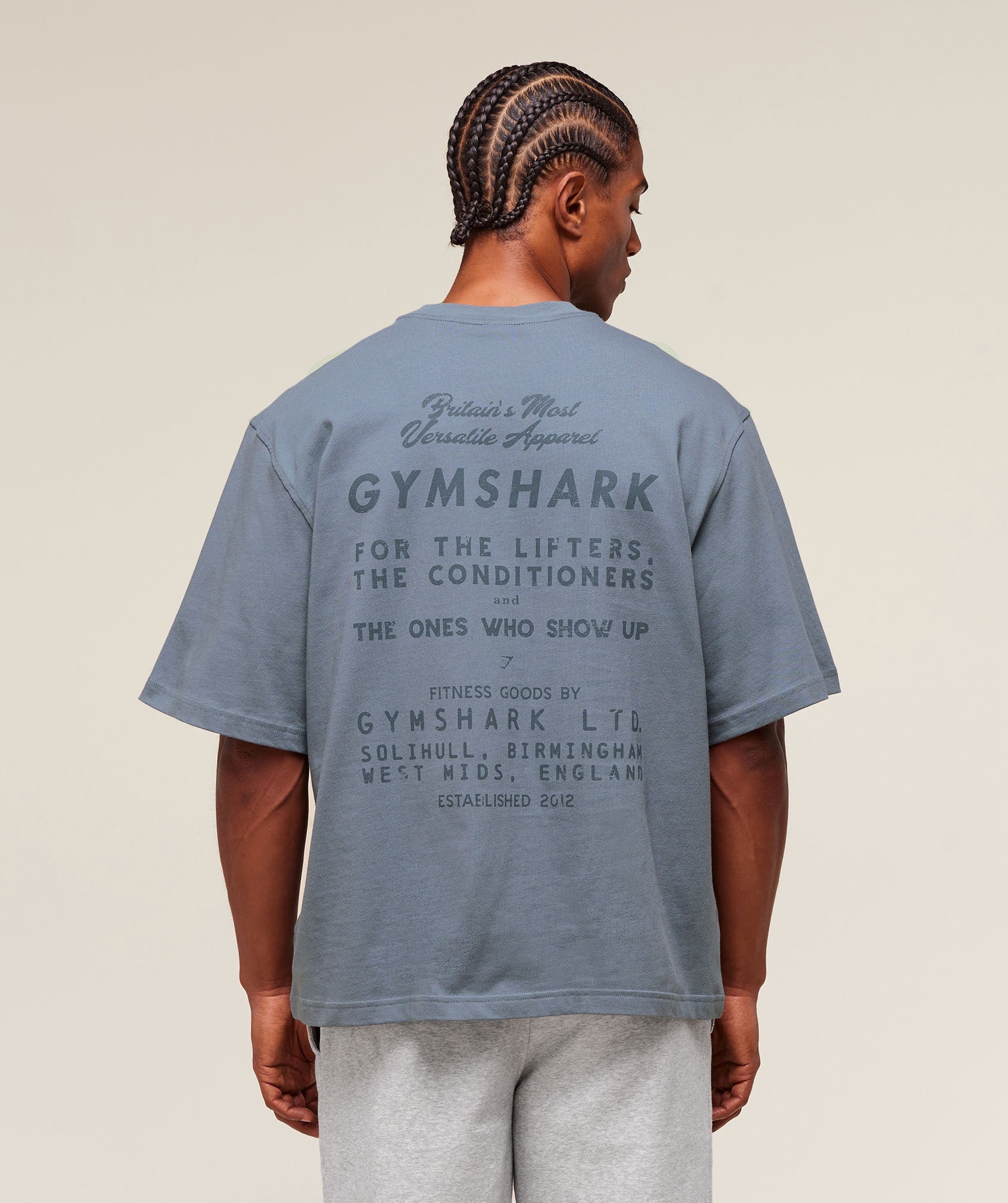 For The Lifters Boxy T-Shirt Iron Blue