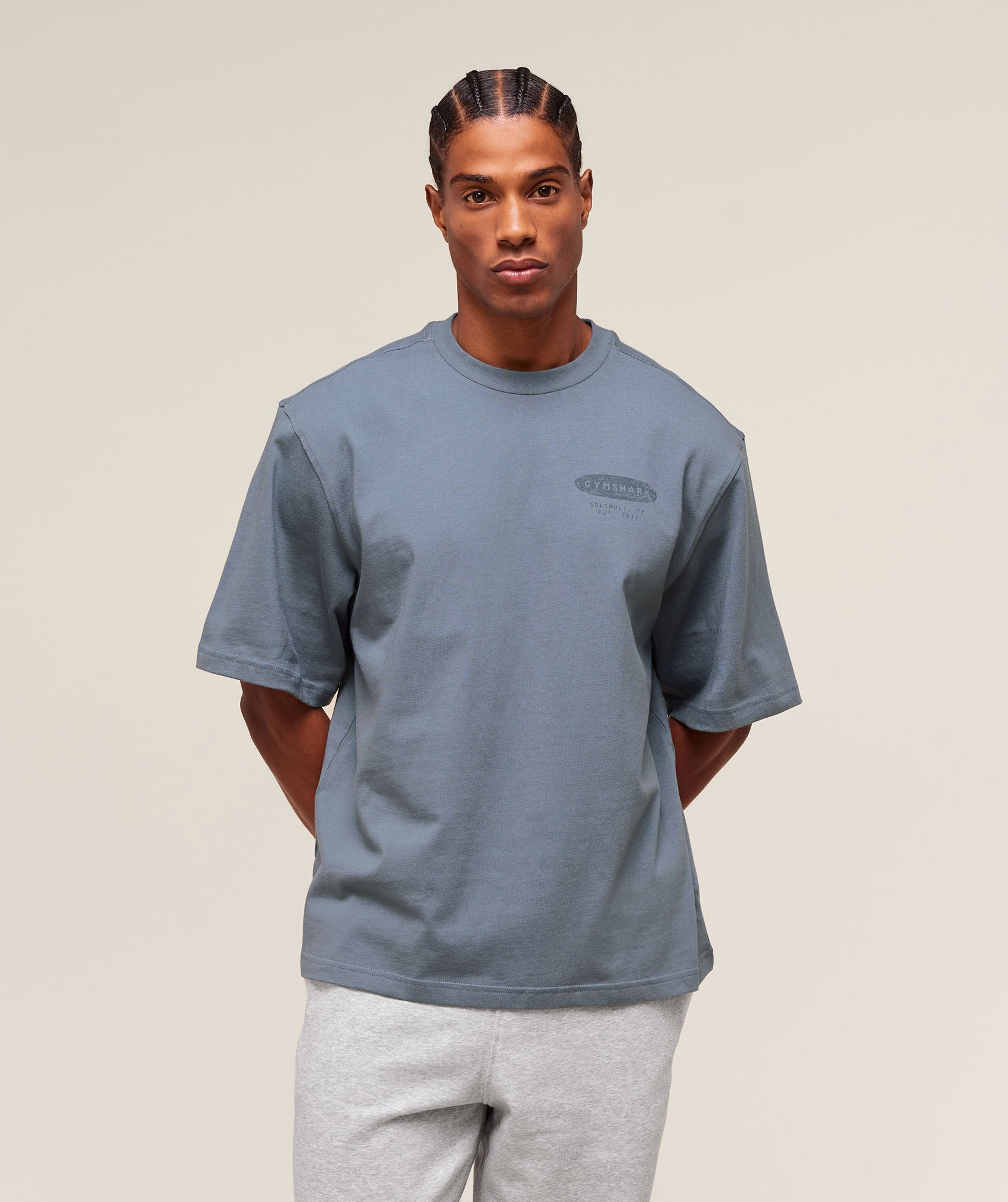 For The Lifters Boxy T-Shirt Iron Blue