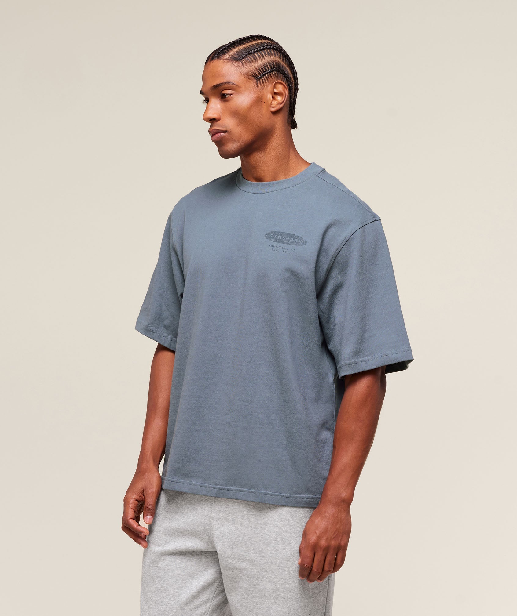 For The Lifters Boxy T-Shirt Iron Blue