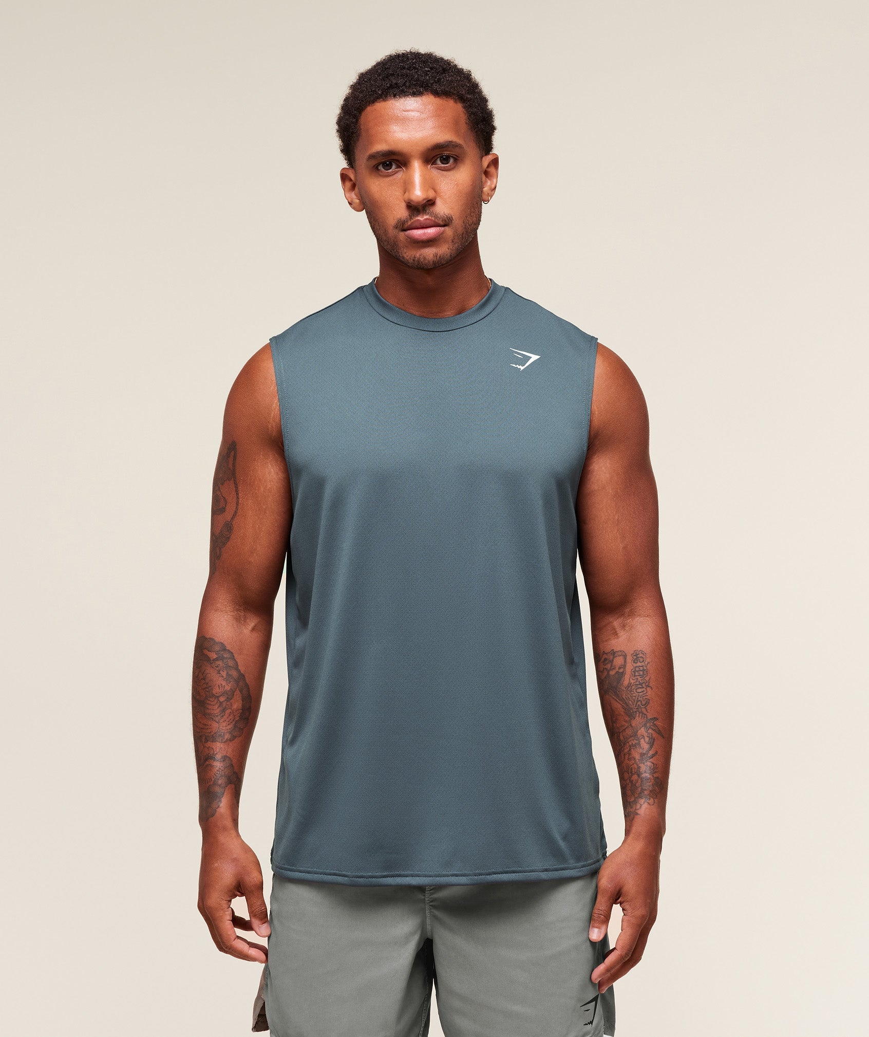Oversized Performance Tank Titanium Blue