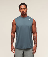 Oversized Performance Tank Titanium Blue