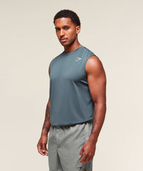 Oversized Performance Tank Titanium Blue