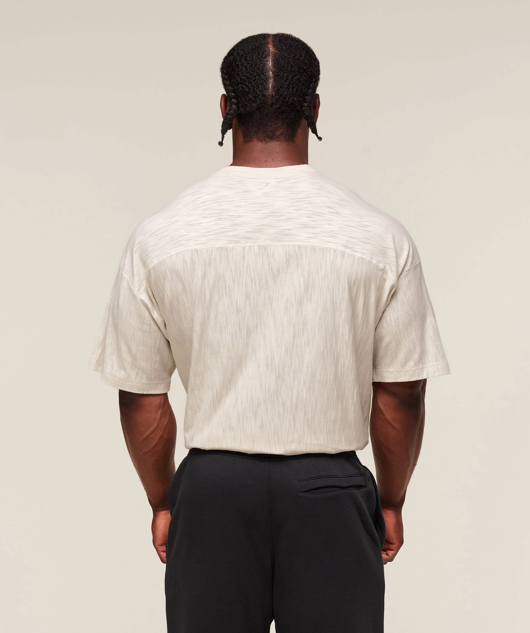 Lightweight Slub Textured T-Shirt Oat White