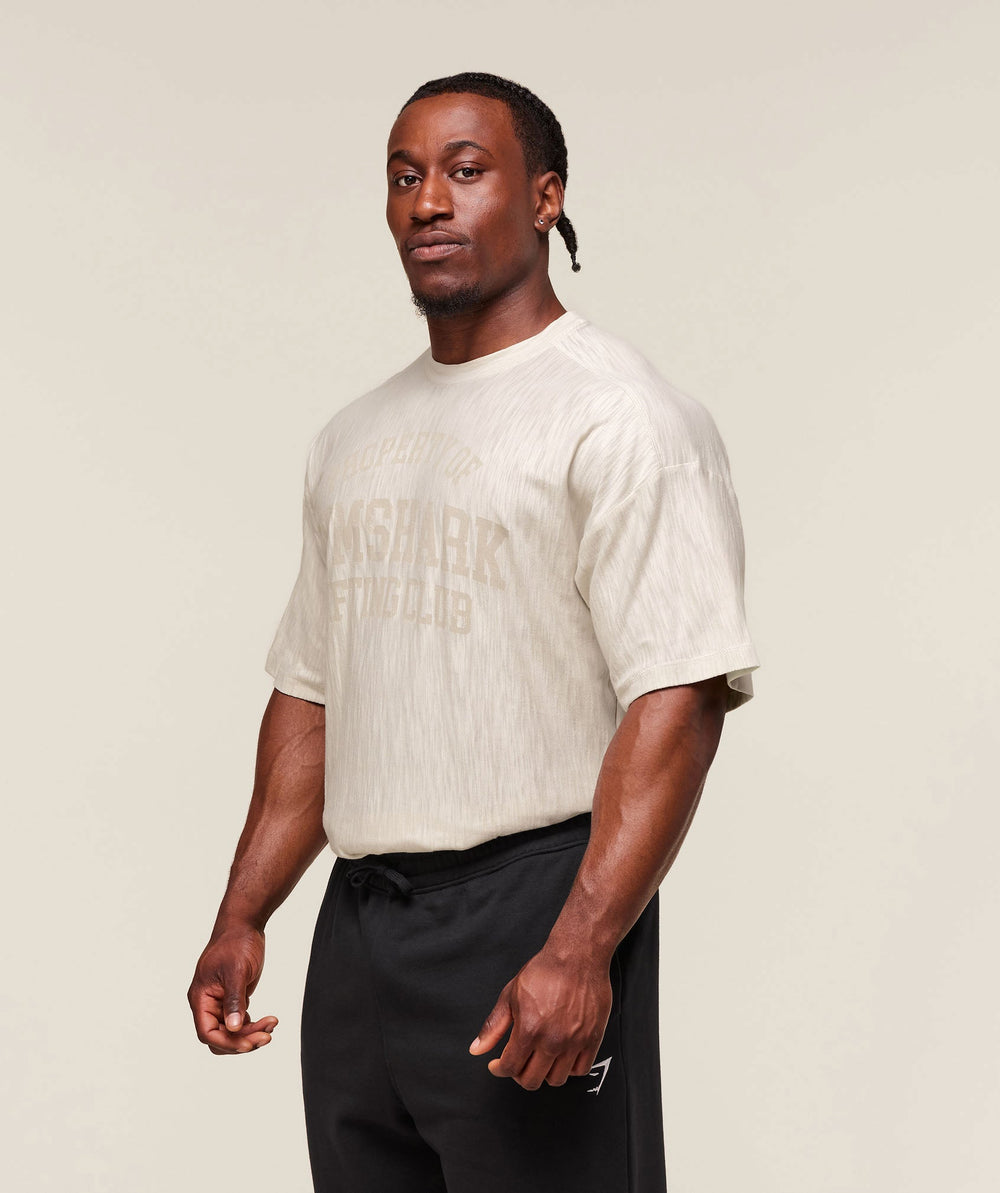 Lightweight Slub Textured T-Shirt Oat White