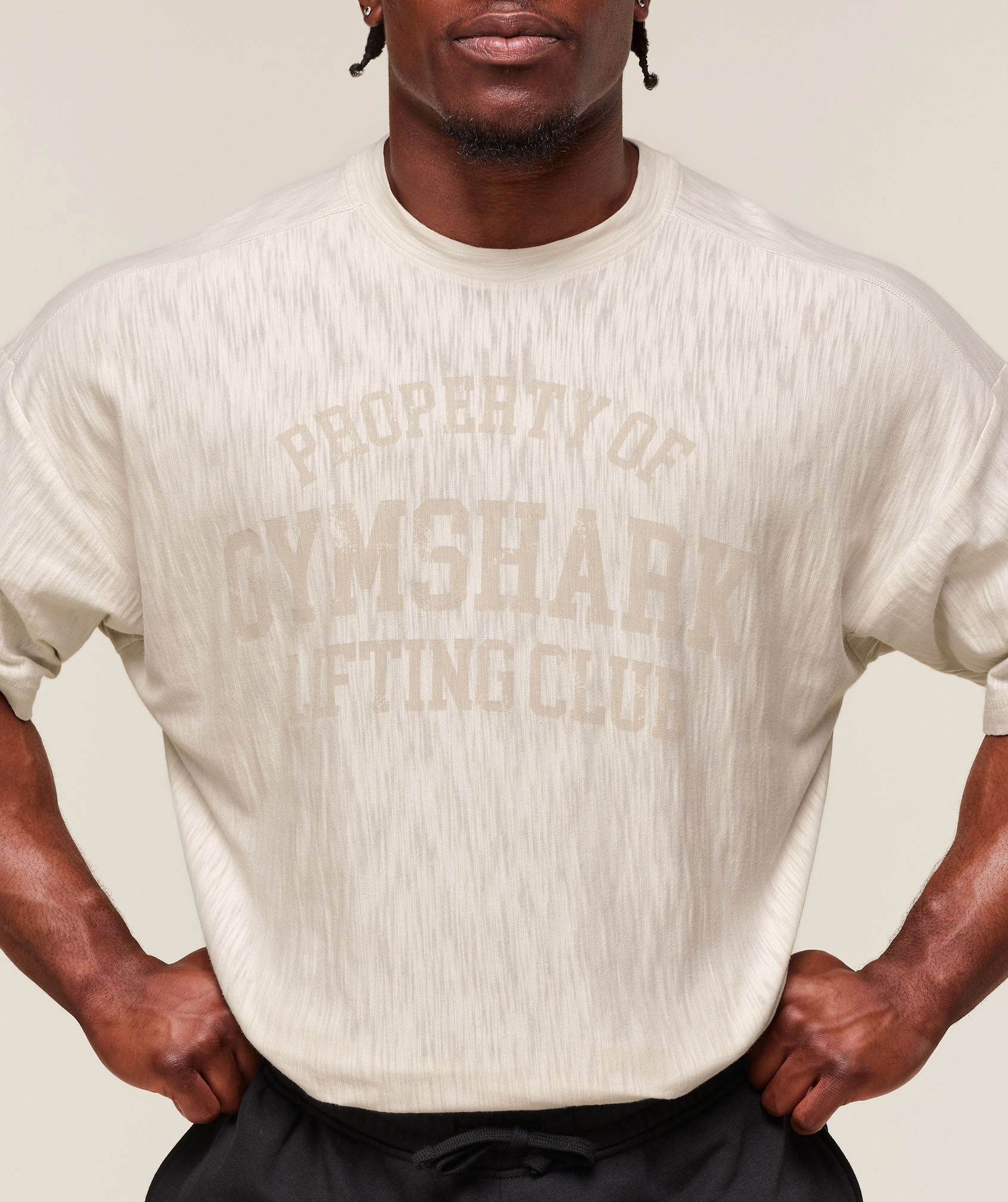 Lightweight Slub Textured T-Shirt Oat White