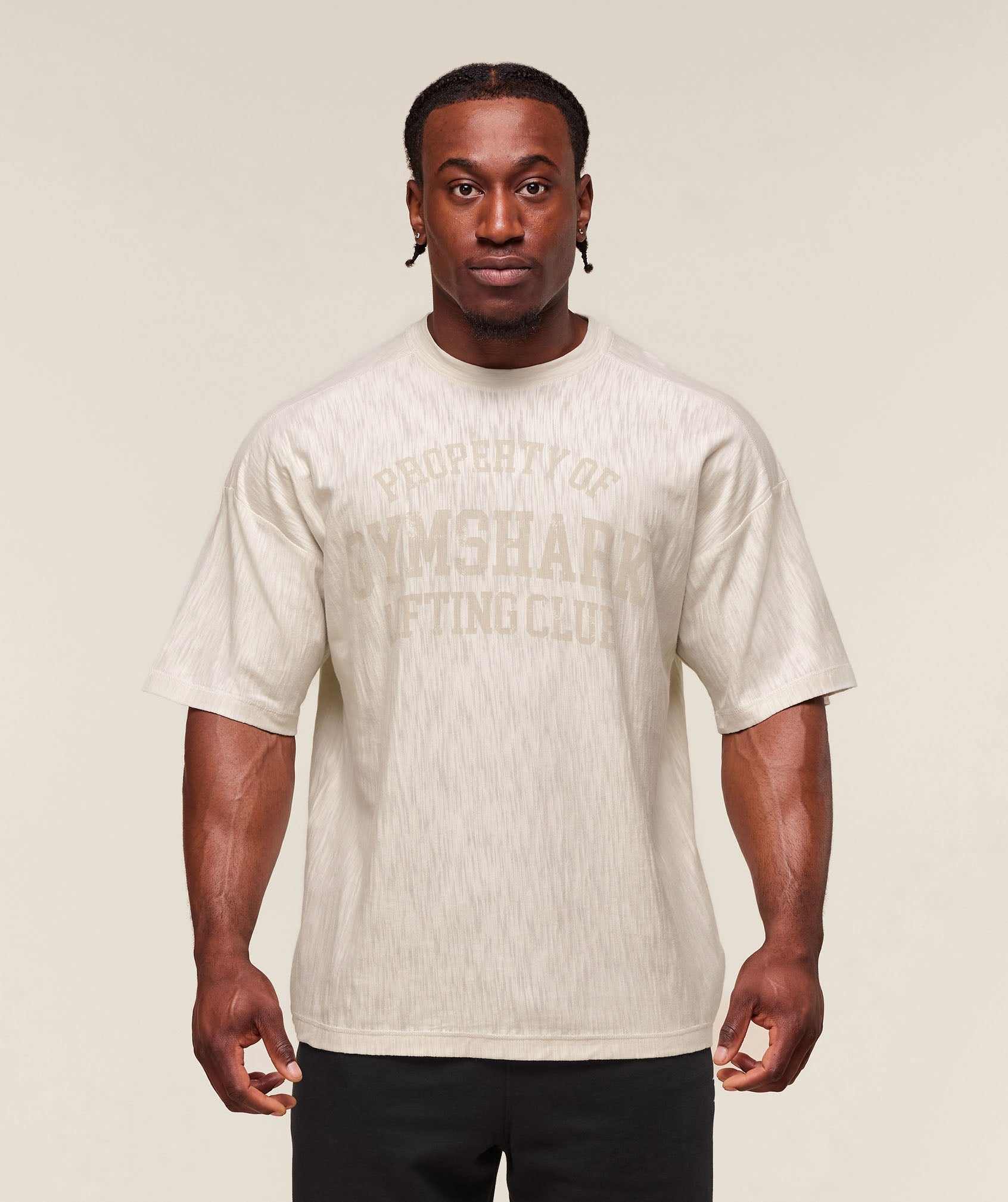 Lightweight Slub Textured T-Shirt Oat White