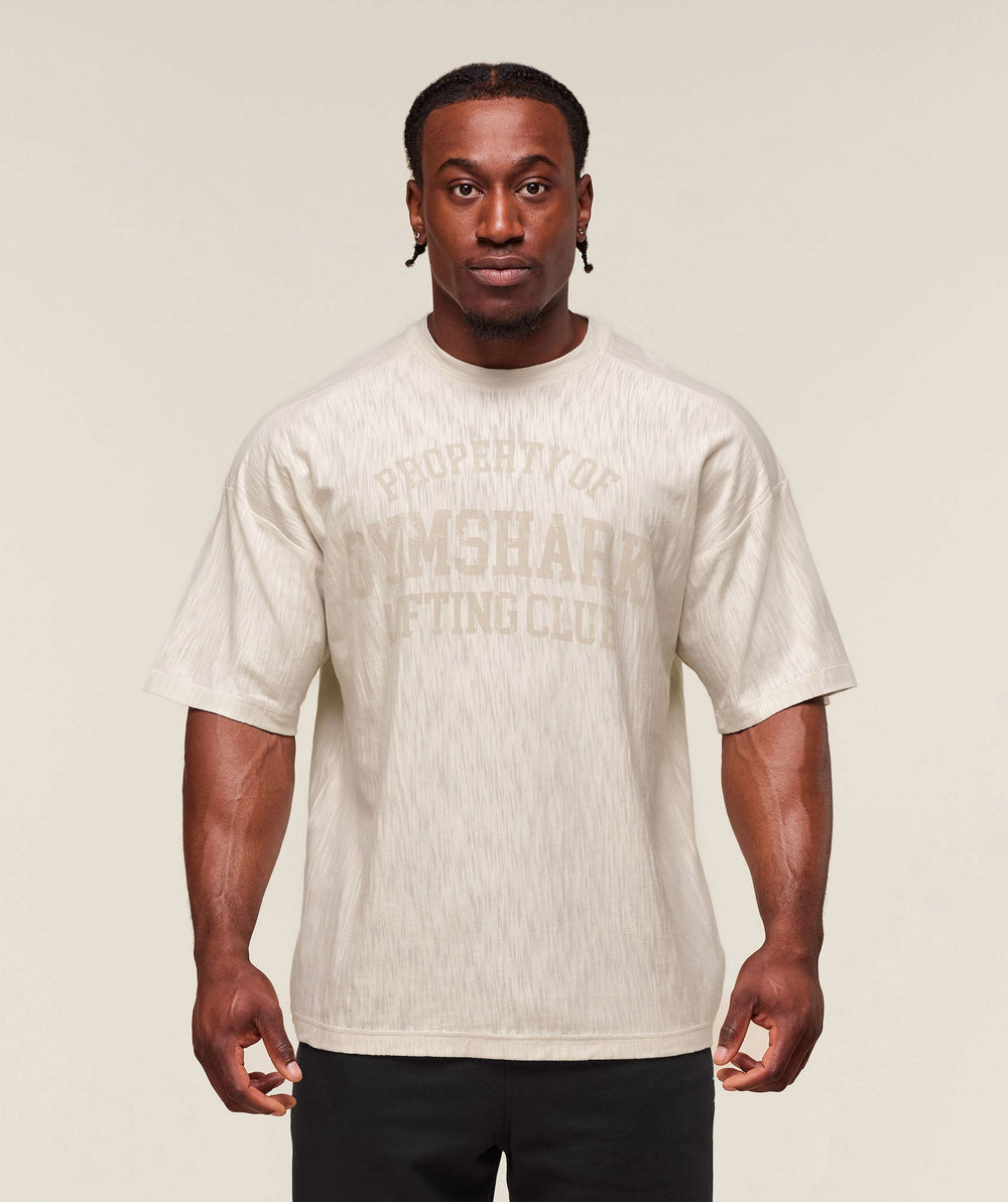 Lightweight Slub Textured T-Shirt Oat White