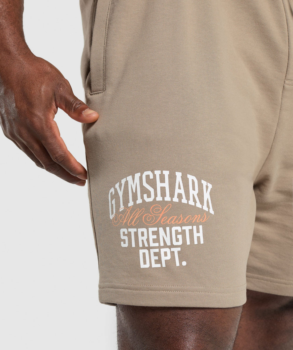 Trophy Graphic Shorts Cement Brown