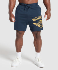British Lifting Goods Graphic Shorts Navy