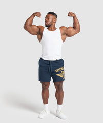 British Lifting Goods Graphic Shorts Navy