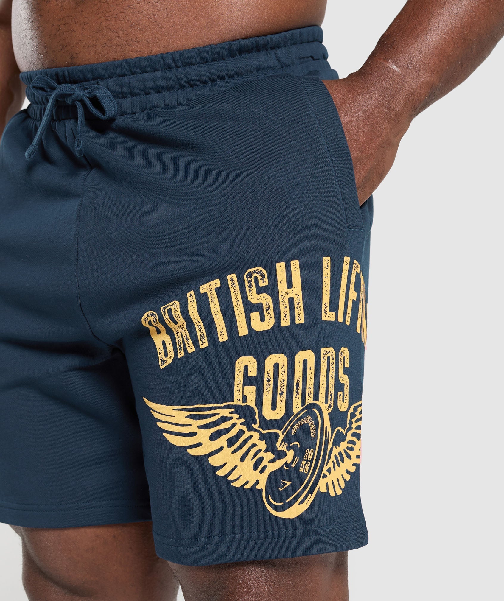 British Lifting Goods Graphic Shorts Navy