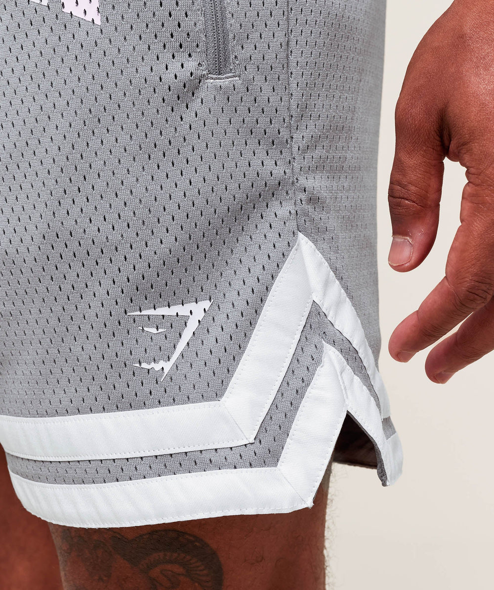 Varsity Mesh Shorts Denim Grey