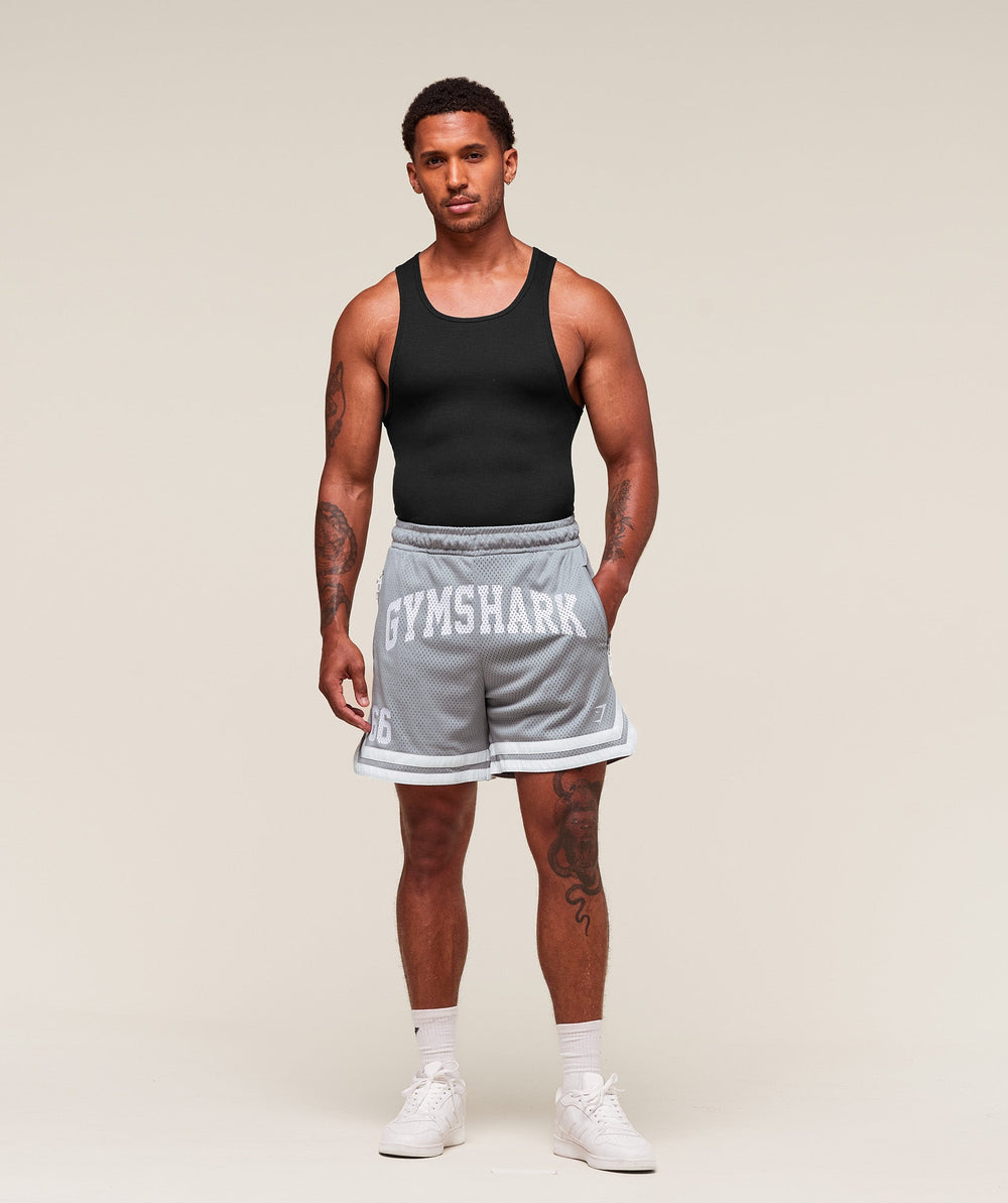 Varsity Mesh Shorts Denim Grey