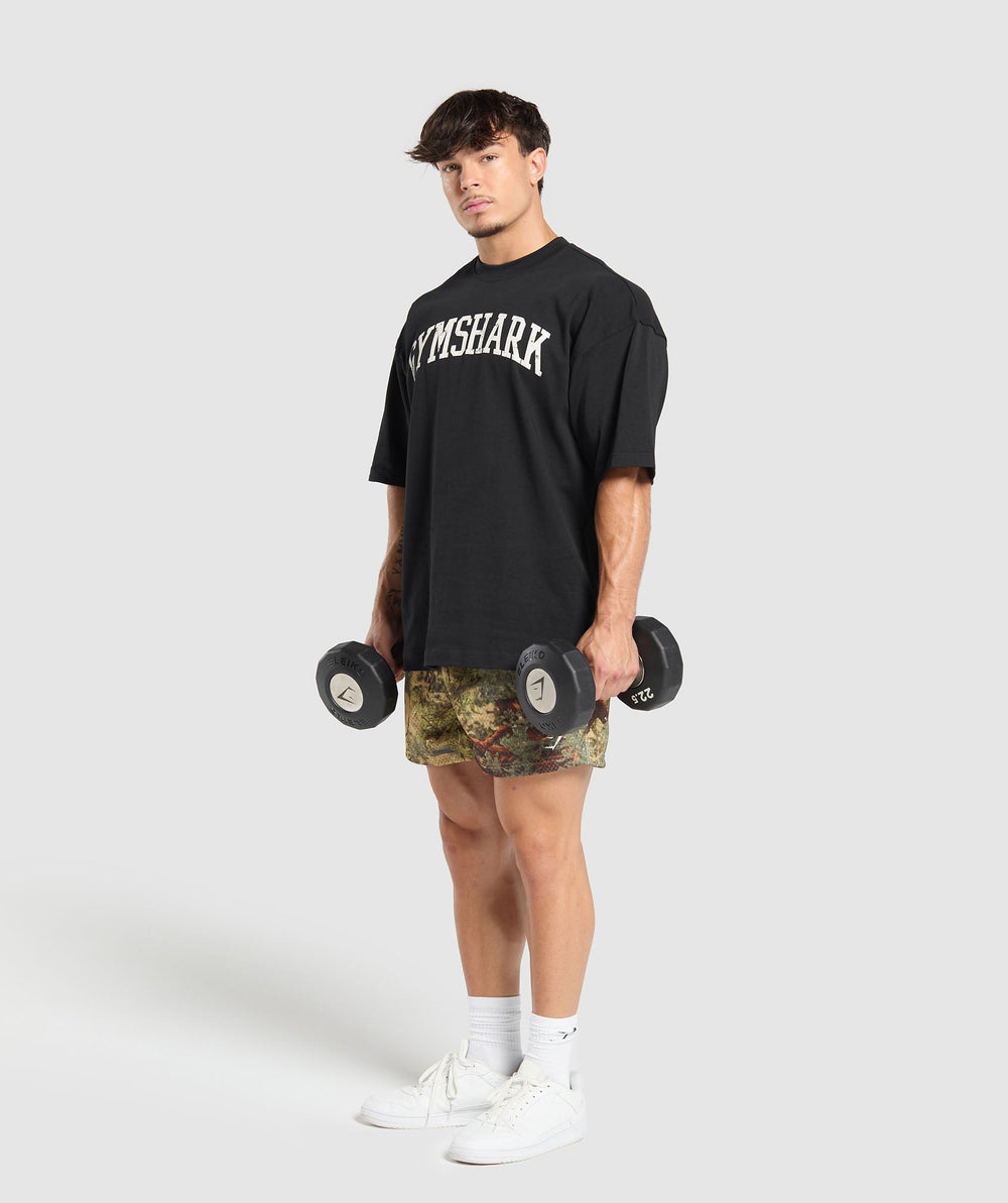 Printed Mesh 5" Shorts Sand Beige