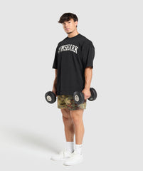Printed Mesh 5" Shorts Sand Beige