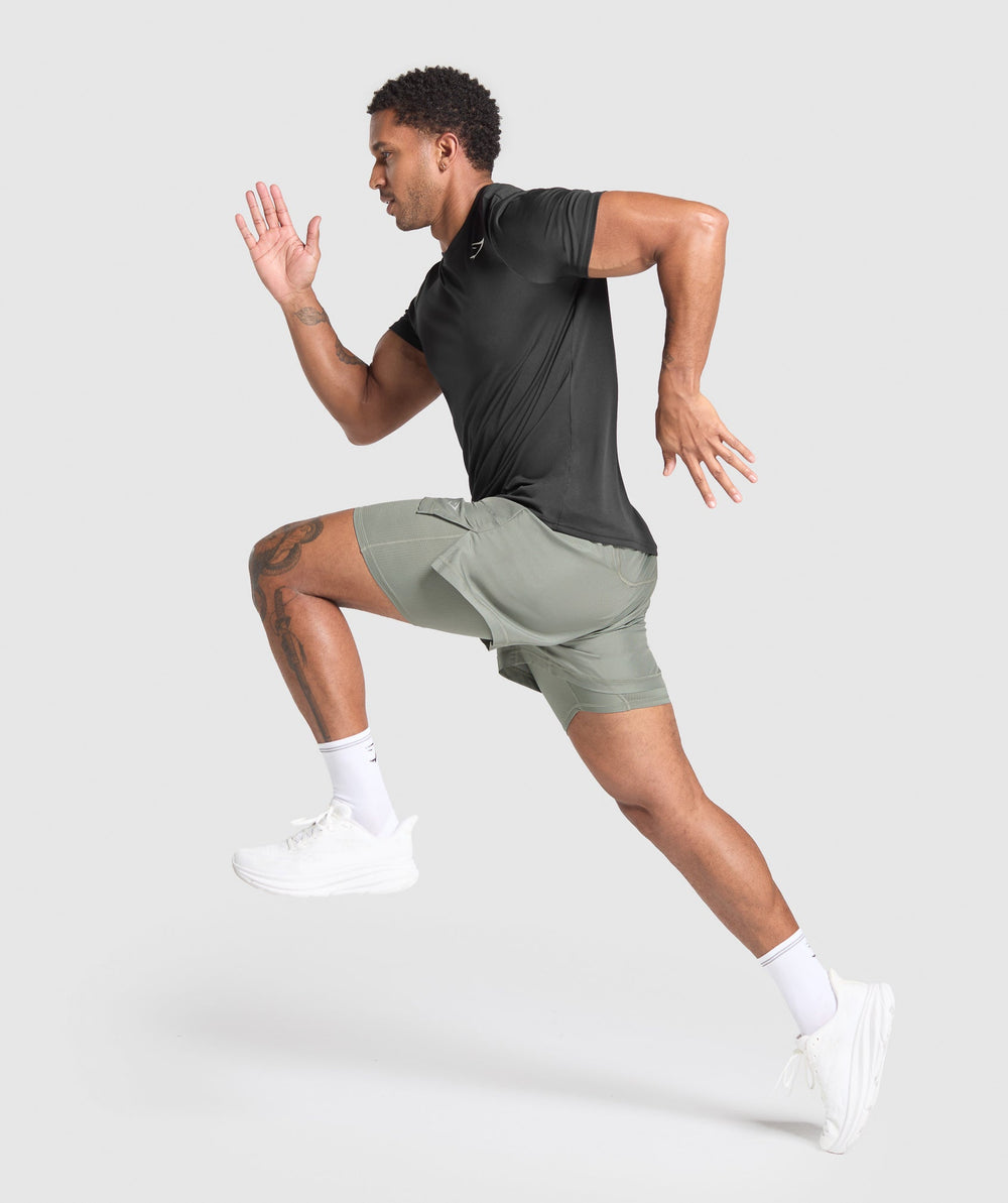 Running 2 in 1 Shorts Unit Green