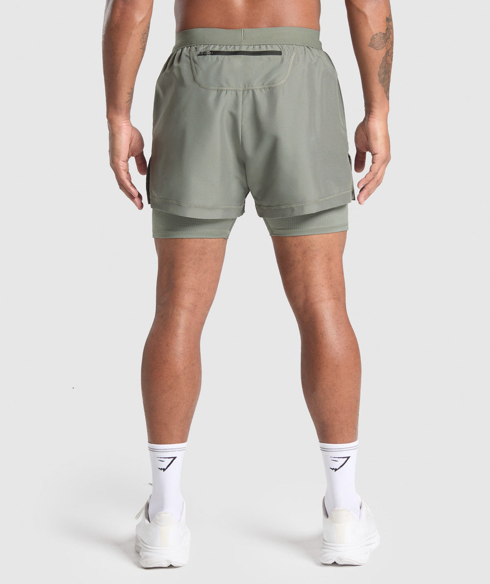 Running 2 in 1 Shorts Unit Green