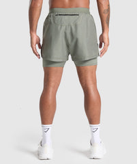 Running 2 in 1 Shorts Unit Green