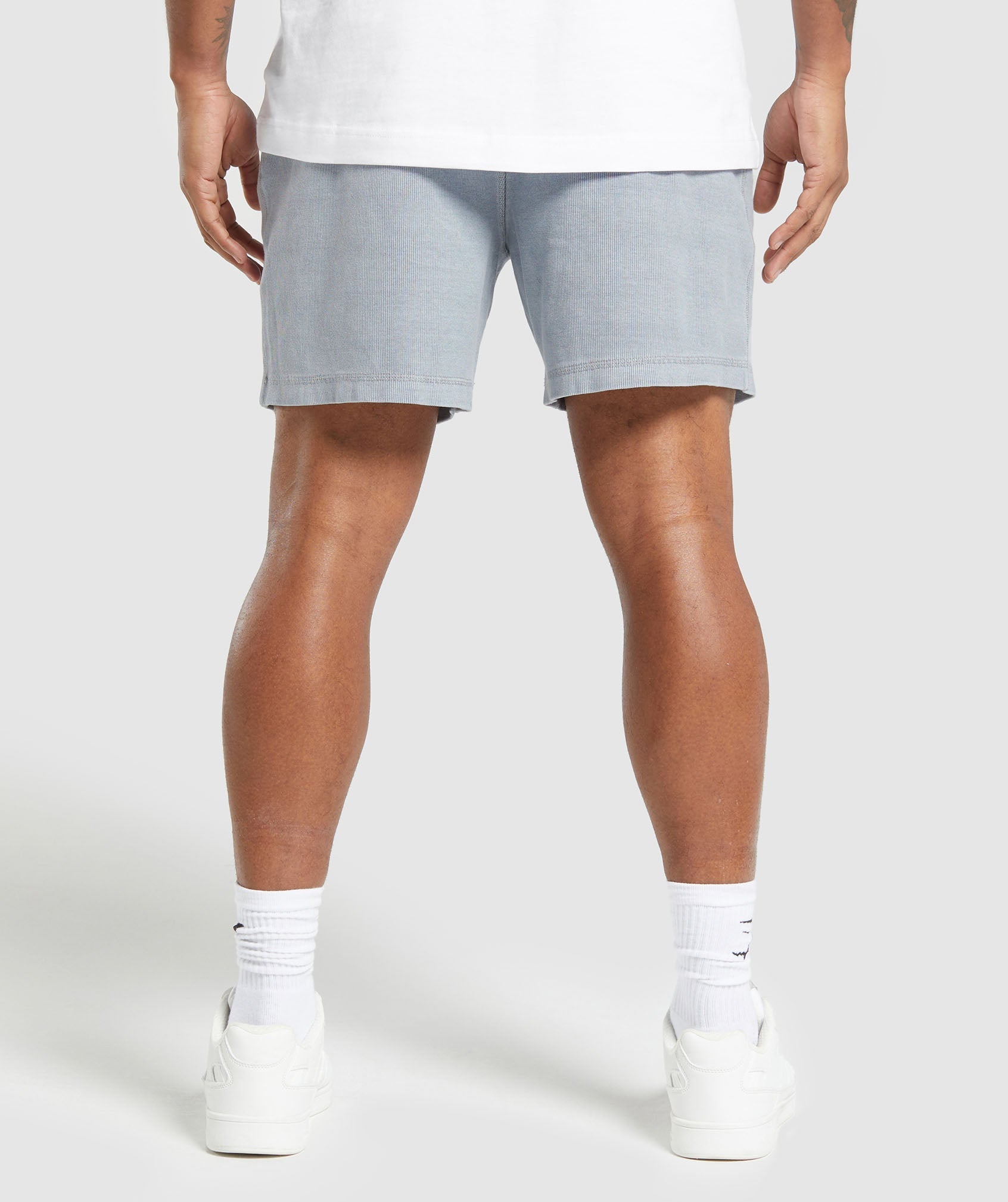 Heavyweight Ribbed Shorts Denim Grey