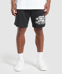 Lifting Club Apparel Graphic Shorts Black