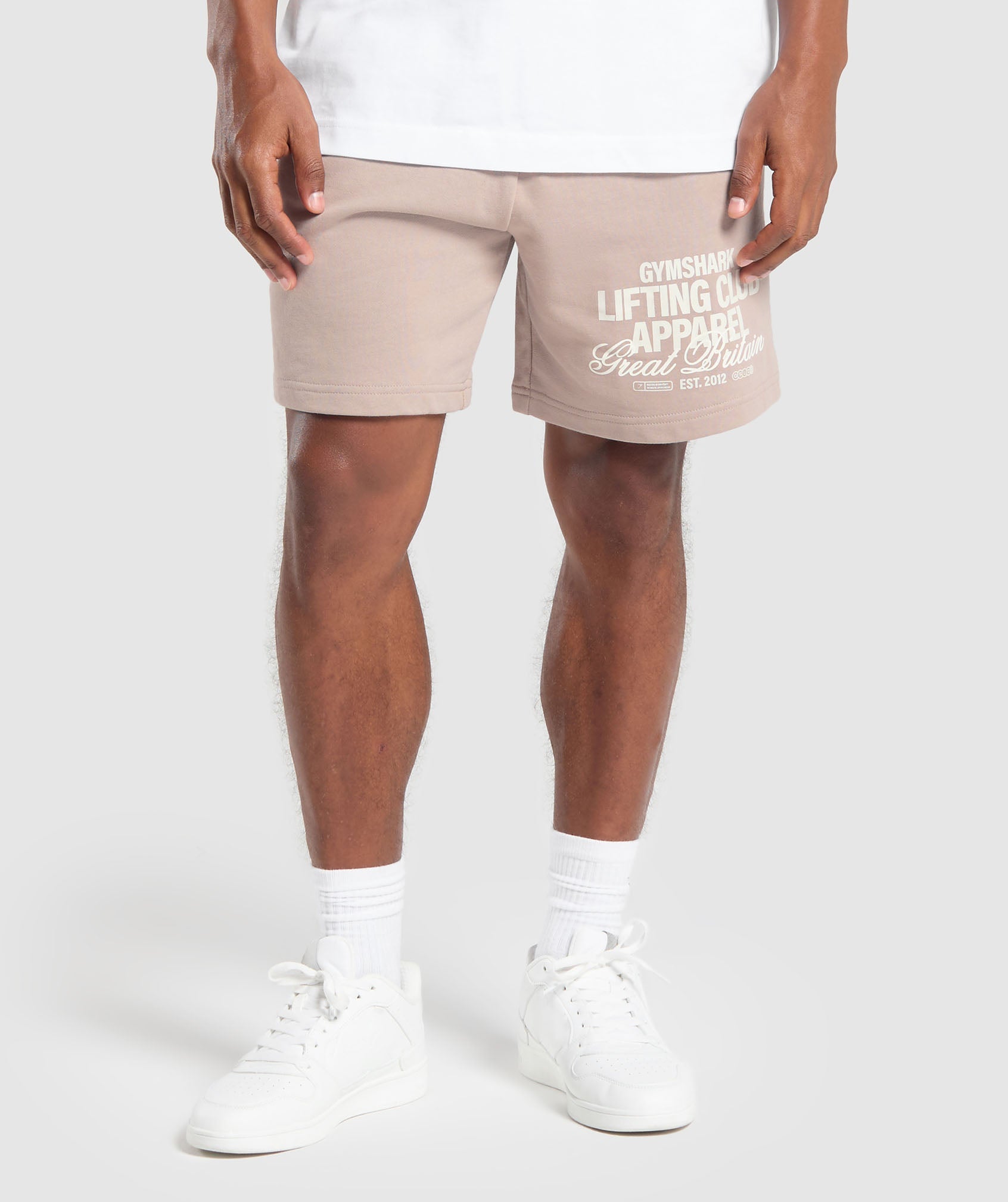 Lifting Club Apparel Graphic Shorts Stone Pink