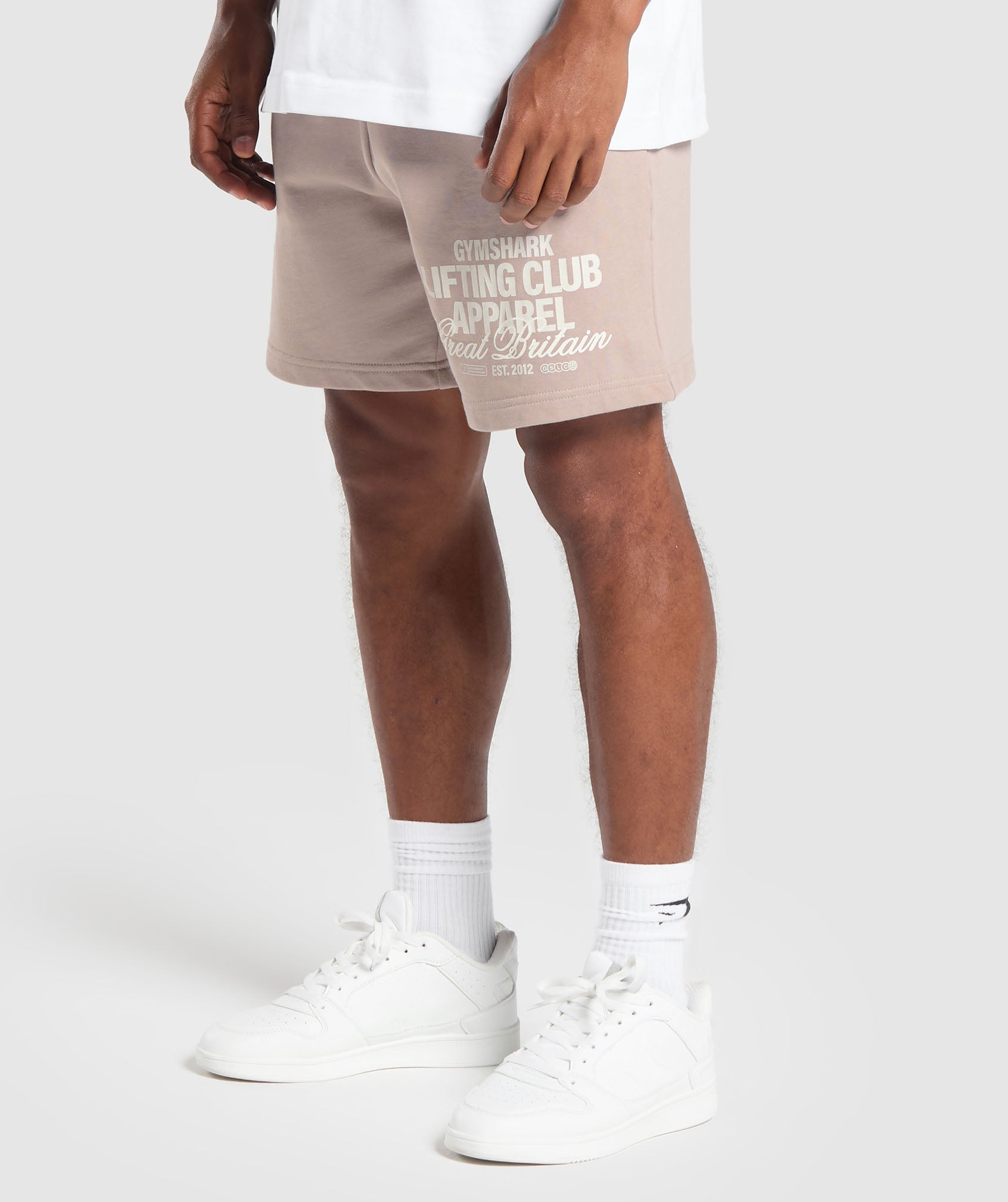 Lifting Club Apparel Graphic Shorts Stone Pink