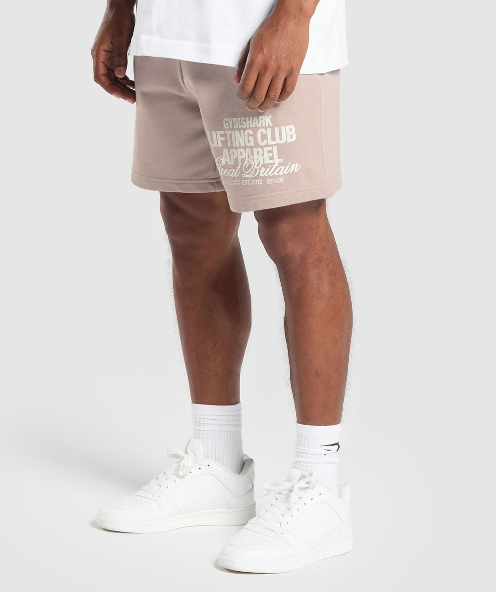 Lifting Club Apparel Graphic Shorts Stone Pink