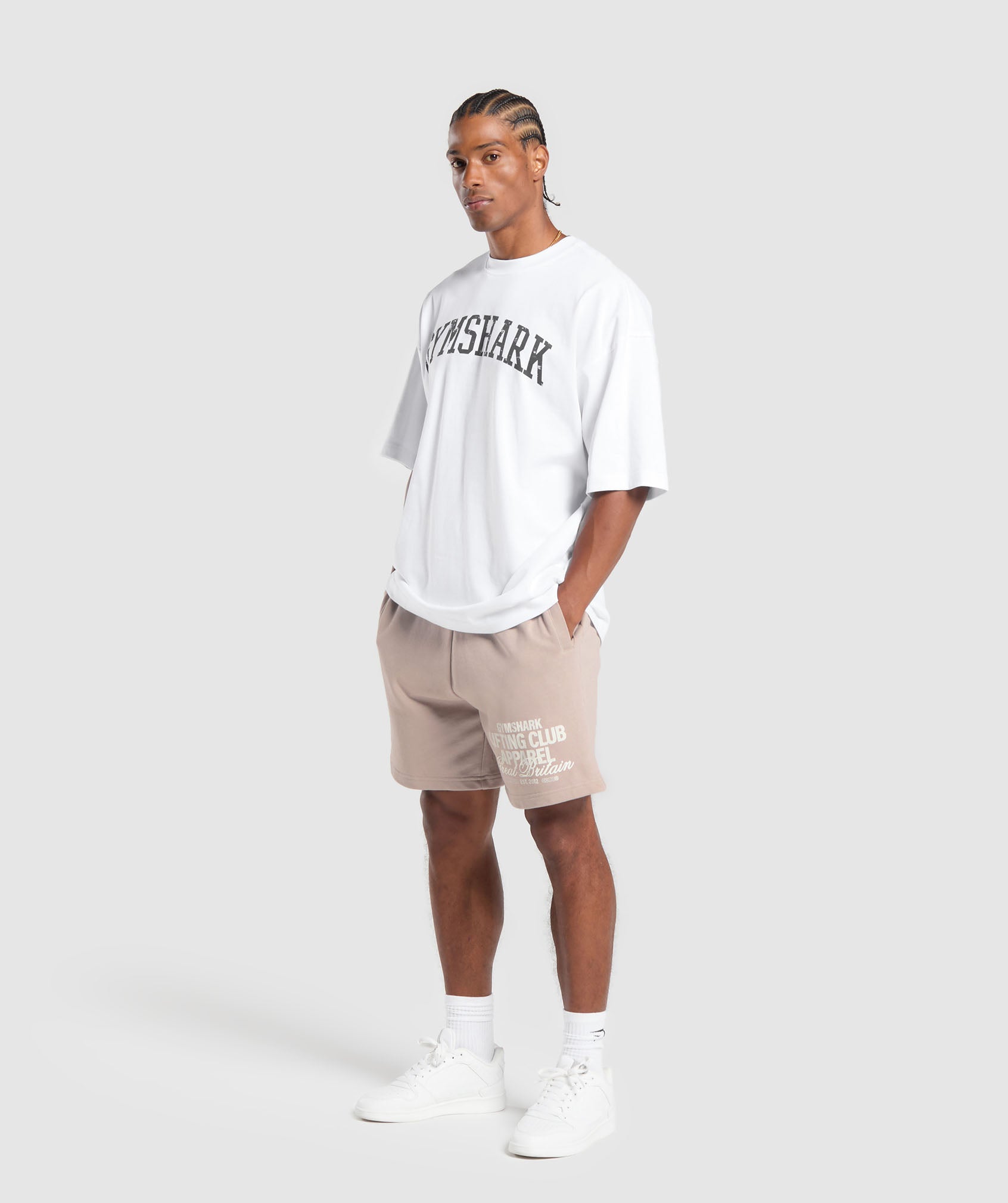 Lifting Club Apparel Graphic Shorts Stone Pink