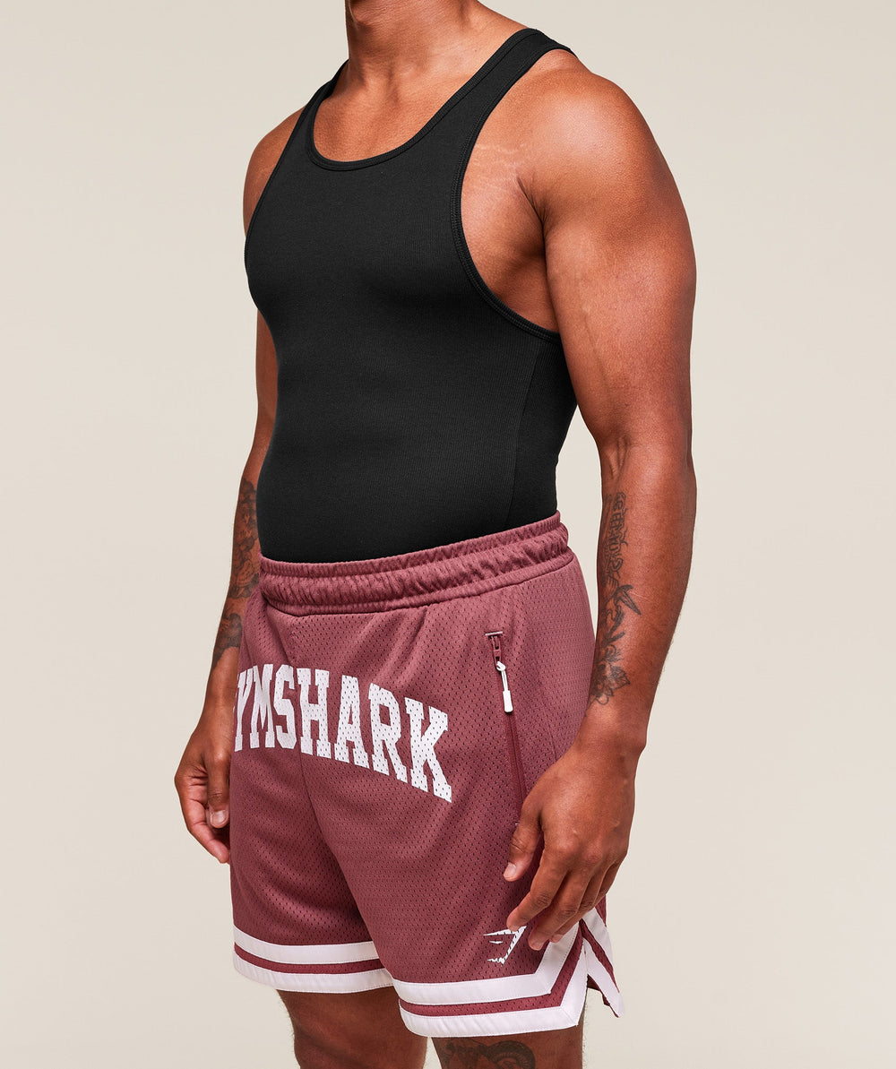 Varsity Mesh Shorts Washed Berry Pink