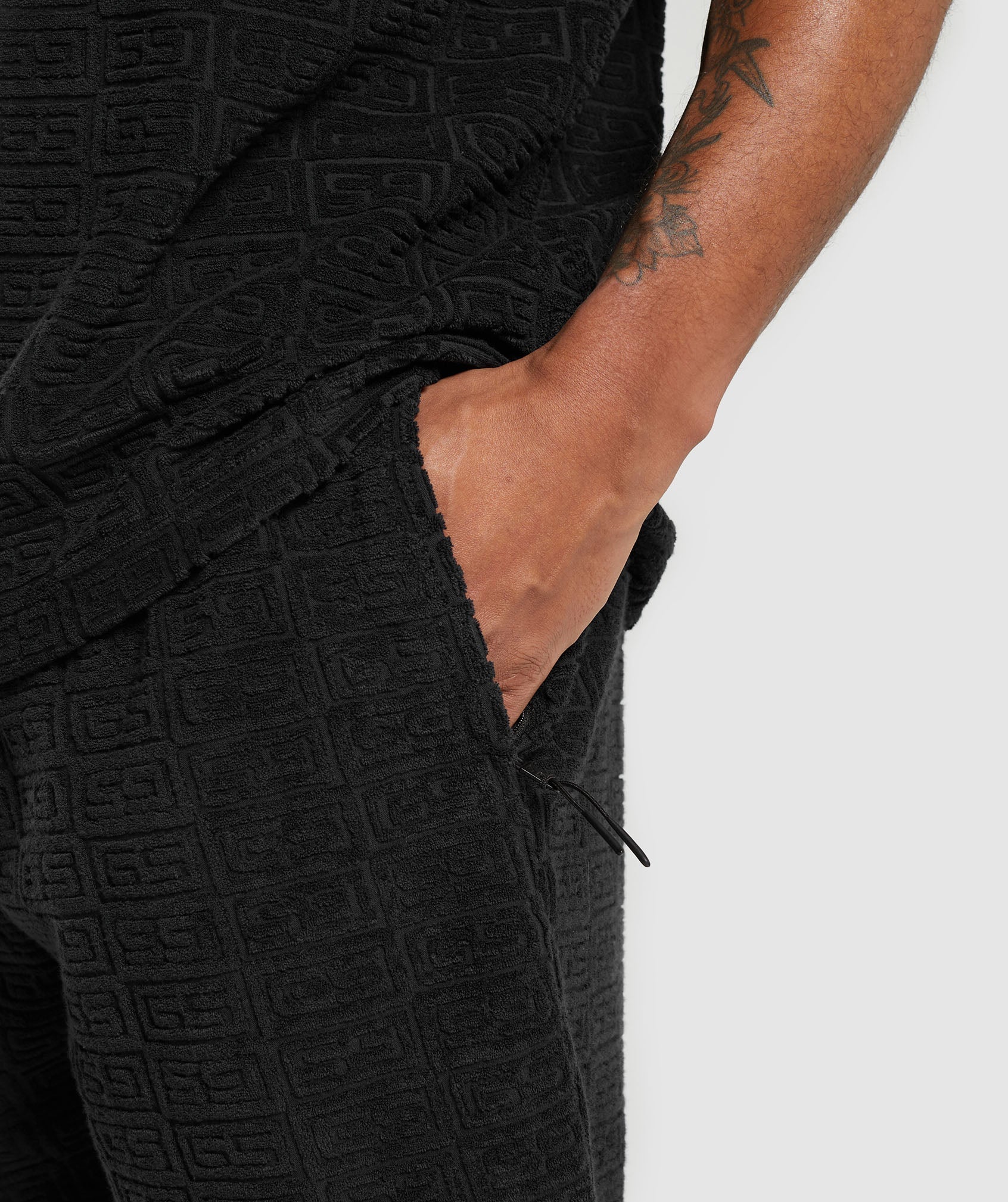 Towelling 7" Shorts Black
