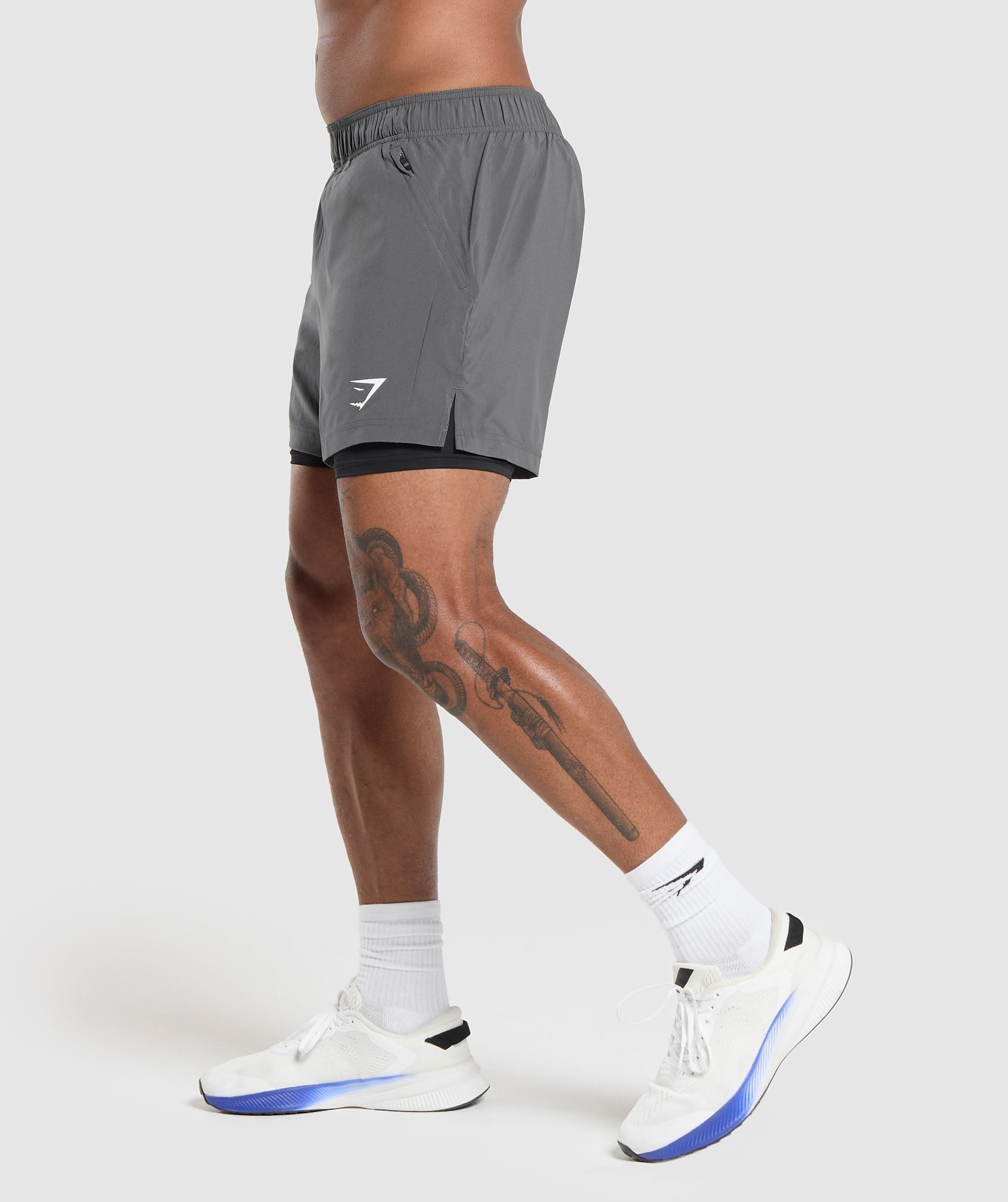 Sport 5" 2 In 1 Shorts Silhouette Grey/Black