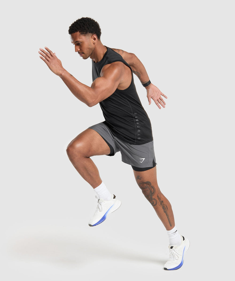 Sport 5" 2 In 1 Shorts Silhouette Grey/Black