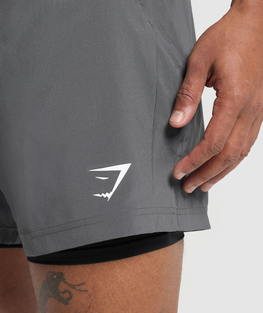Sport 5" 2 In 1 Shorts Silhouette Grey/Black
