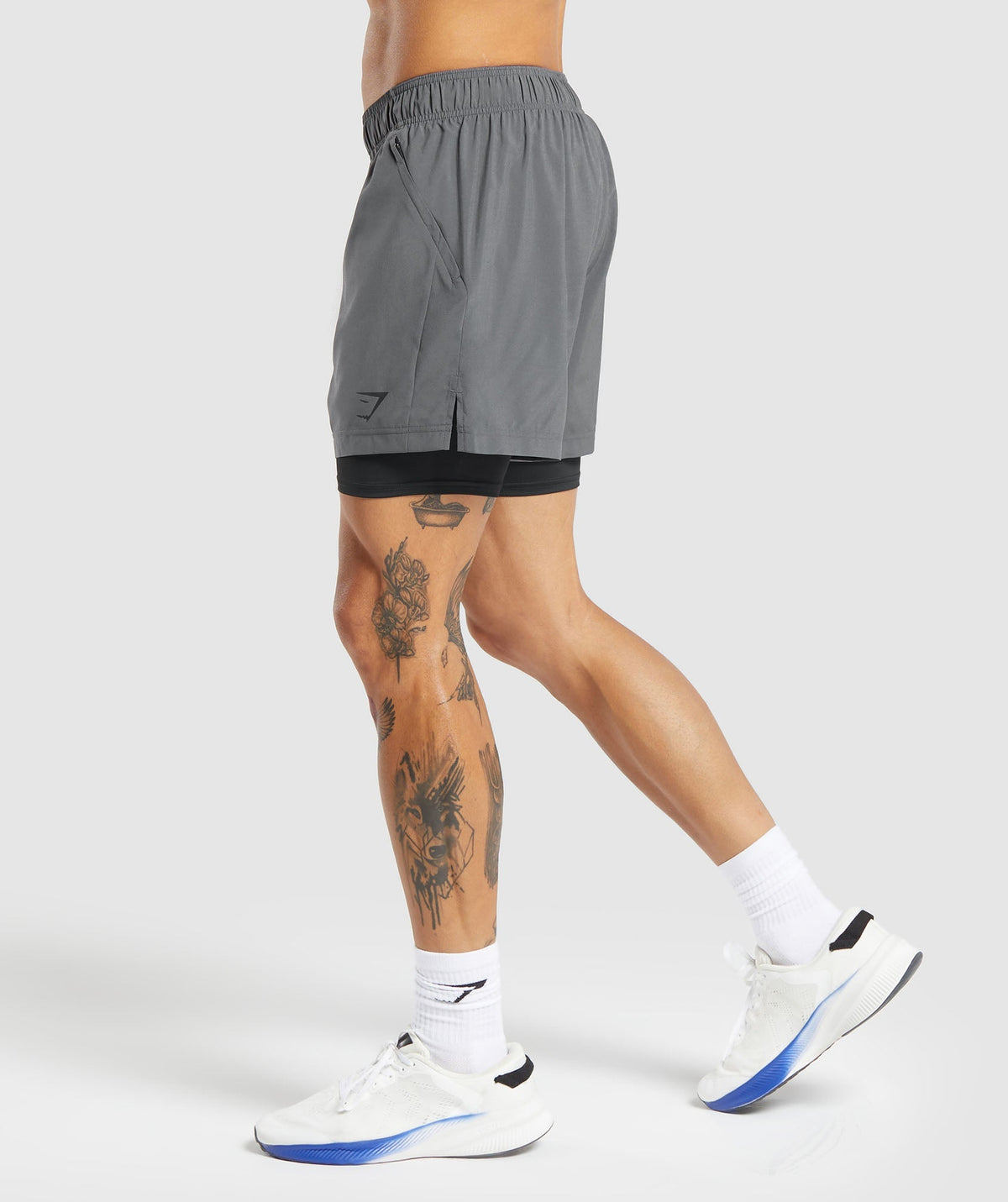 Sport 5" 2 in 1 Shorts Dark Grey/Black