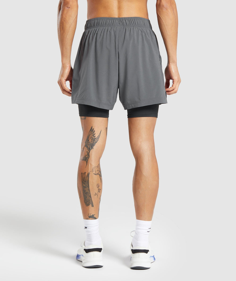 Sport 5" 2 in 1 Shorts Dark Grey/Black