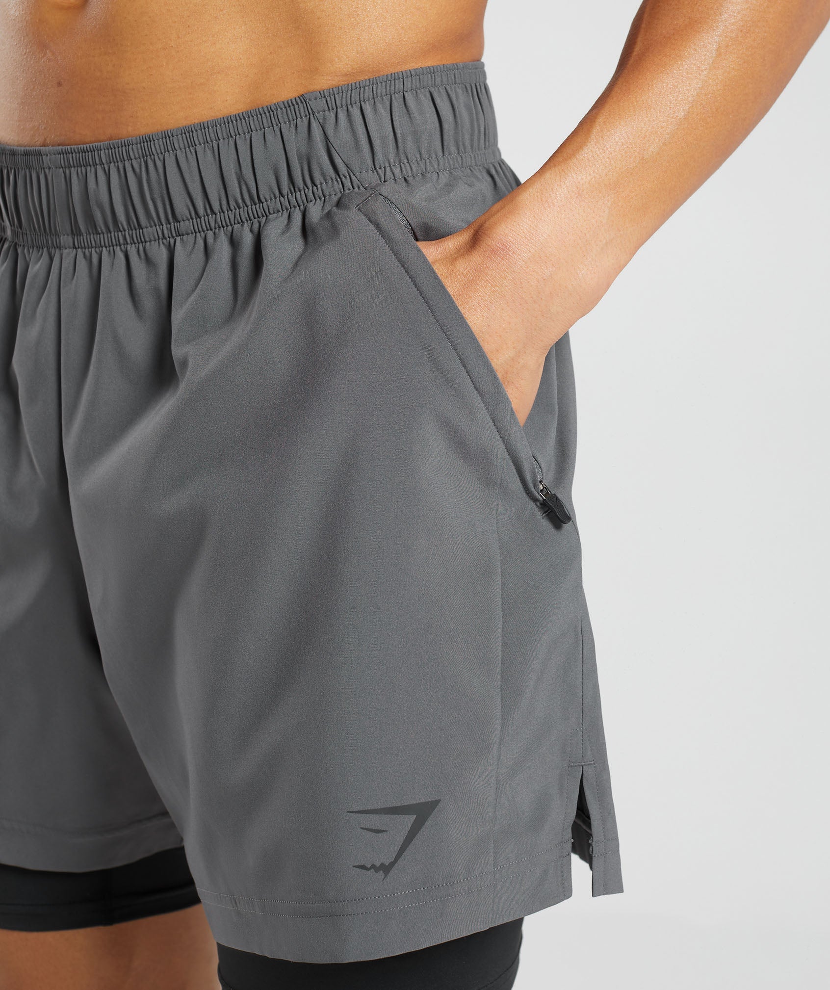 Sport 5" 2 in 1 Shorts Dark Grey/Black