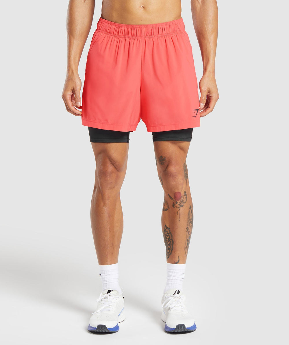 Sport 5" 2 in 1 Shorts Tropical Pink/Black