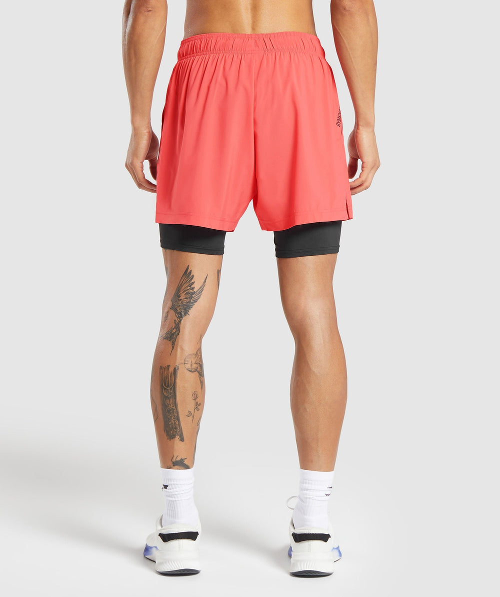 Sport 5" 2 in 1 Shorts Tropical Pink/Black