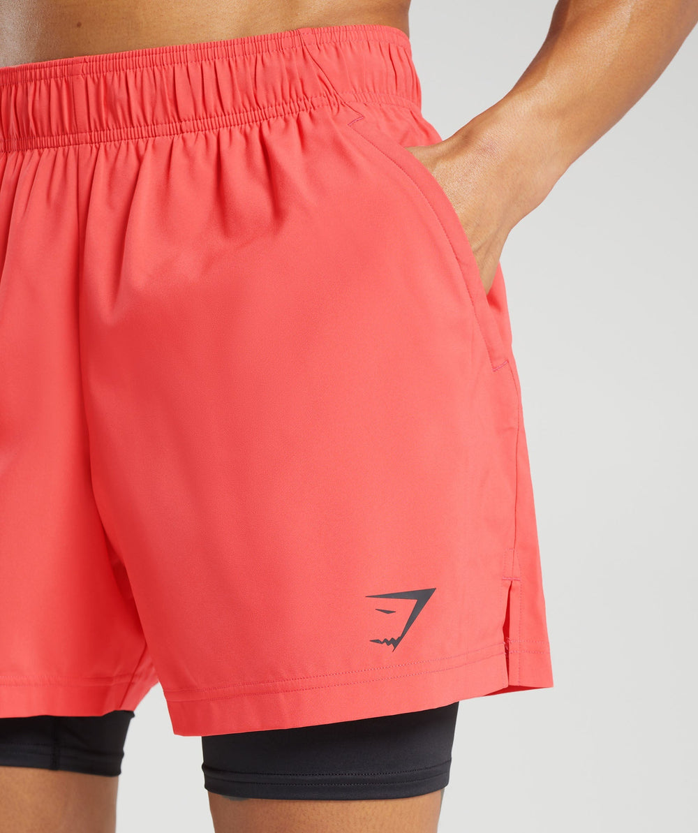 Sport 5" 2 in 1 Shorts Tropical Pink/Black