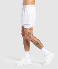 Running 2 in 1 Shorts White