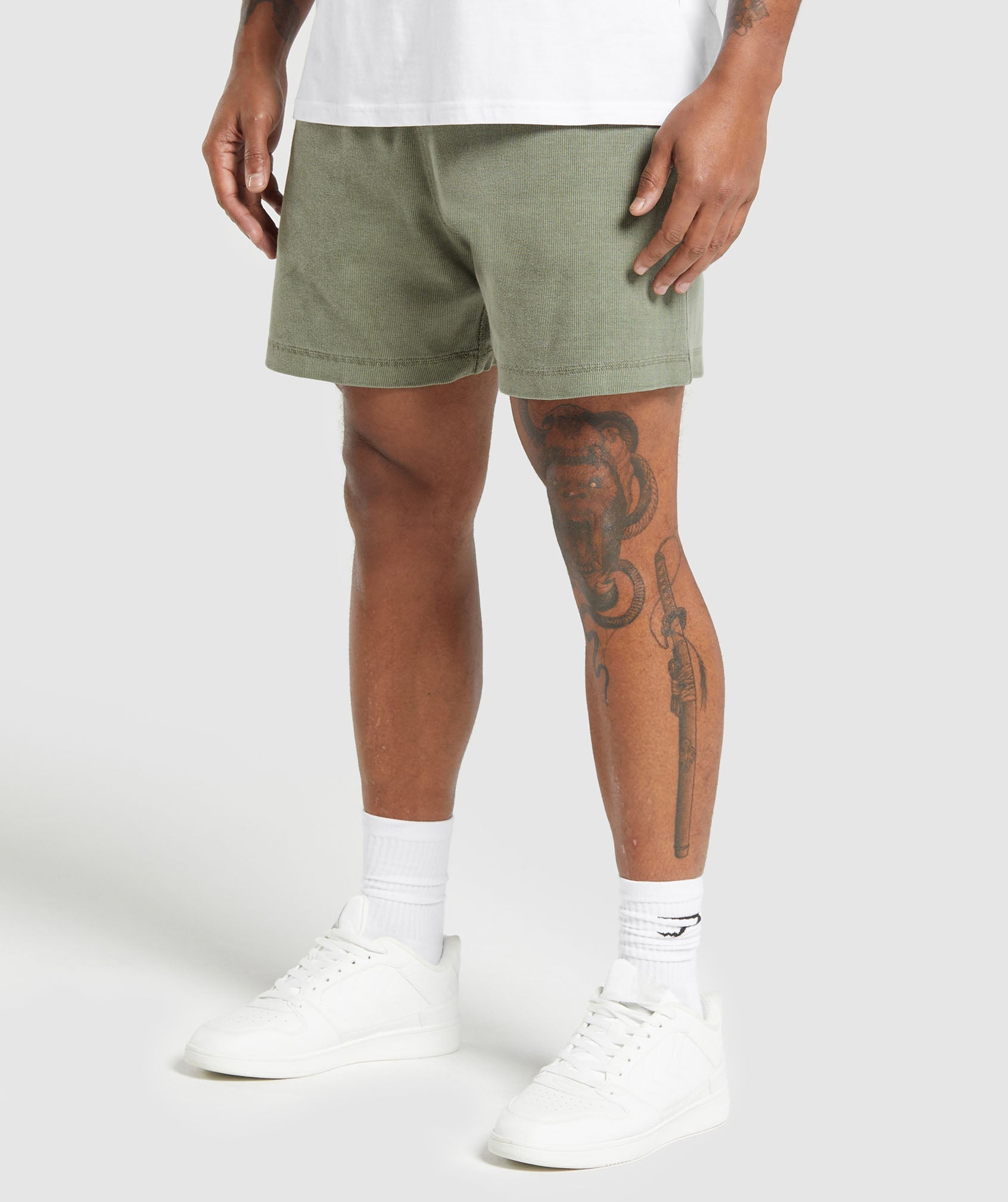 Heavyweight Ribbed Shorts Unit Green