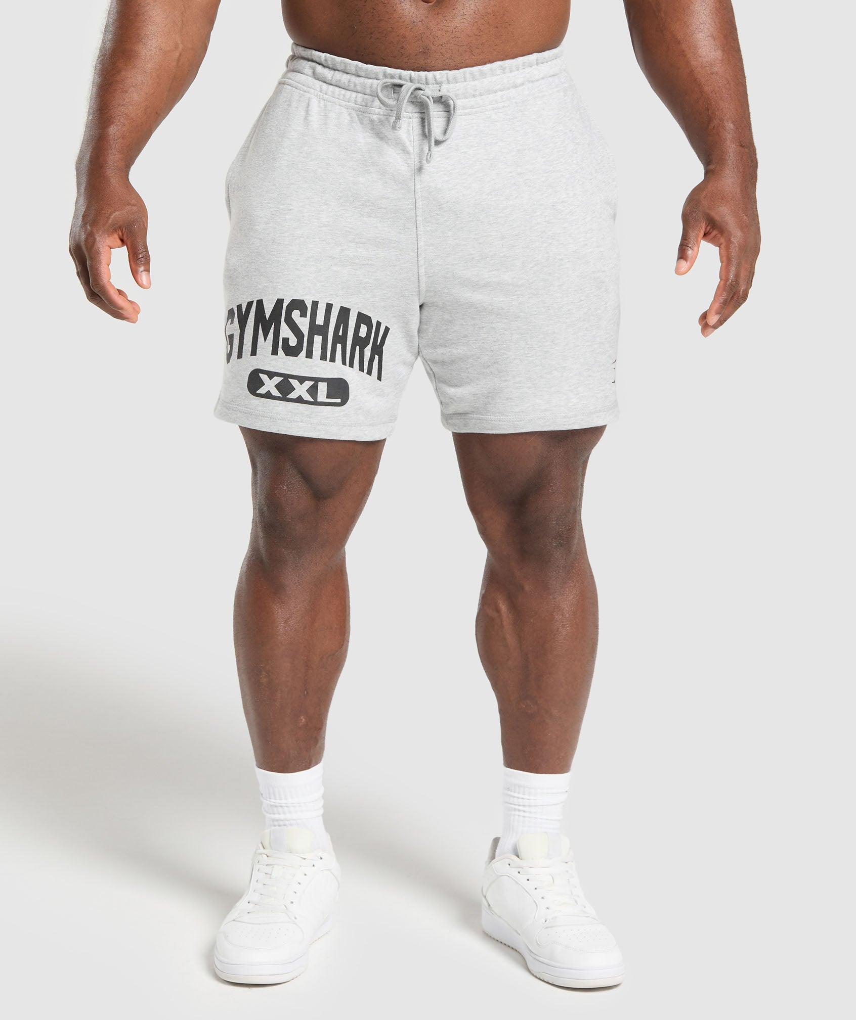 XXL Graphic Shorts Light Grey Core Marl