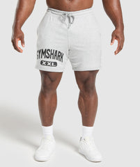 XXL Graphic Shorts Light Grey Core Marl