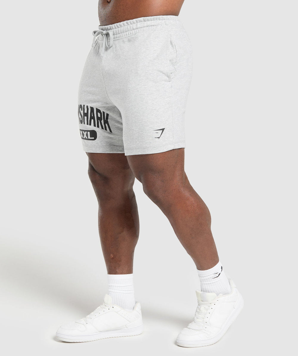 XXL Graphic Shorts Light Grey Core Marl