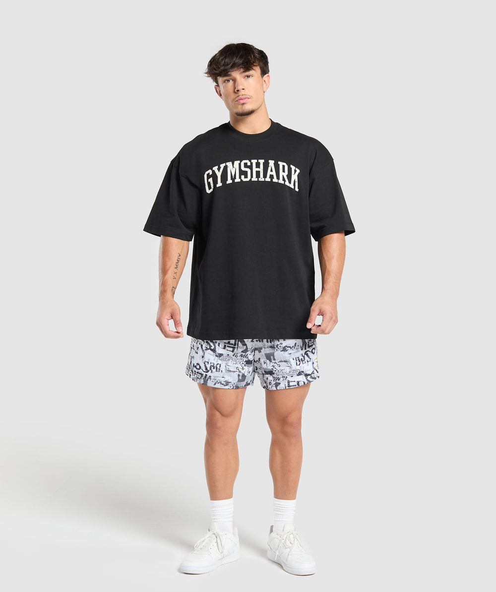 Printed Mesh 5" Shorts White
