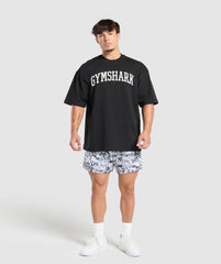 Printed Mesh 5" Shorts White