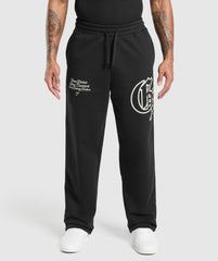 Varsity Straight Leg Joggers Black