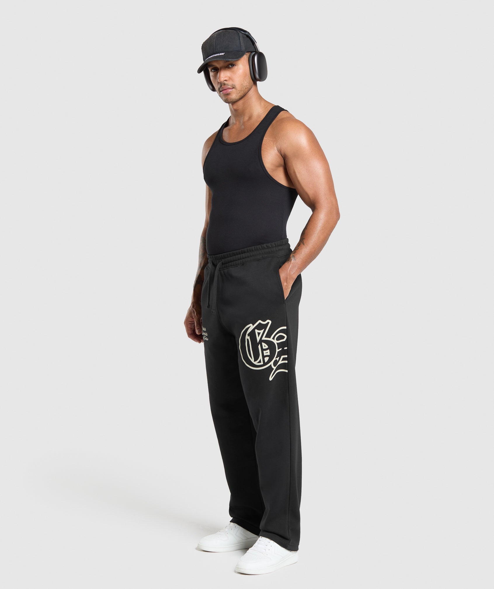 Varsity Straight Leg Joggers Black
