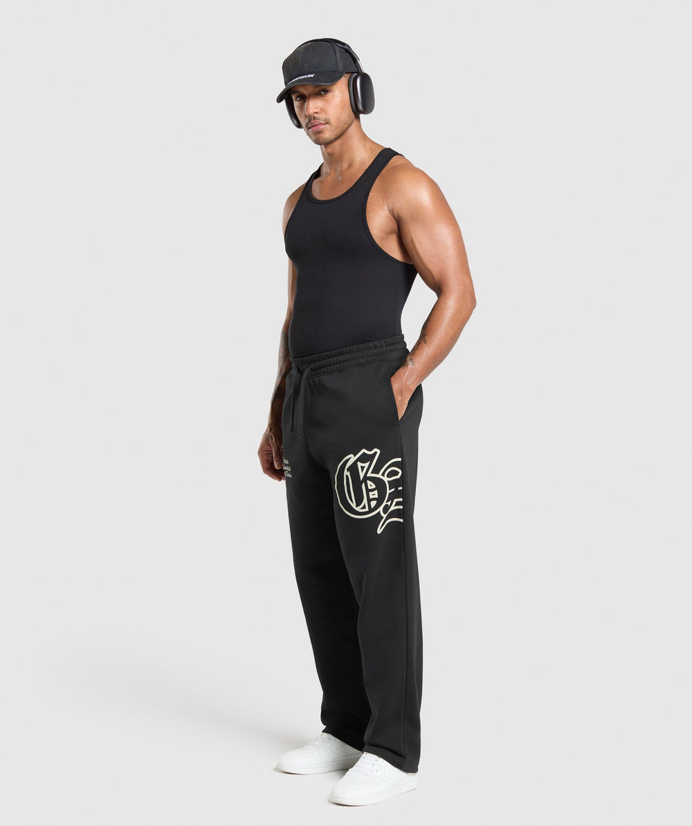 Varsity Straight Leg Joggers Black